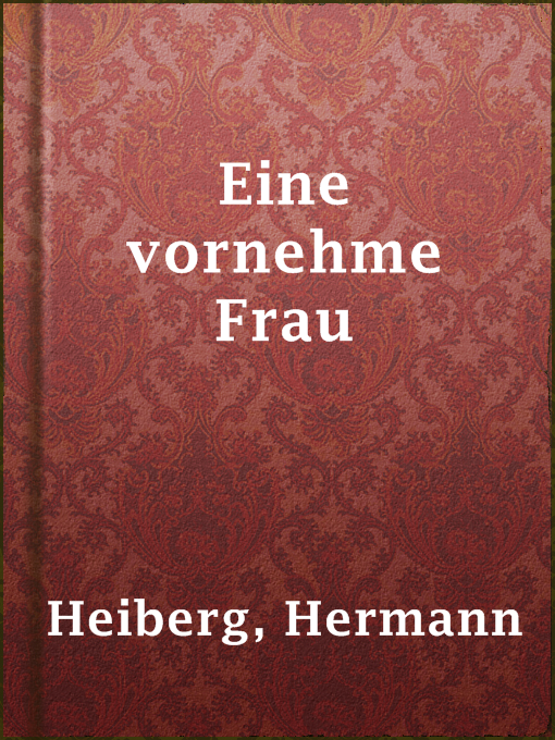 Cover image for Eine vornehme Frau